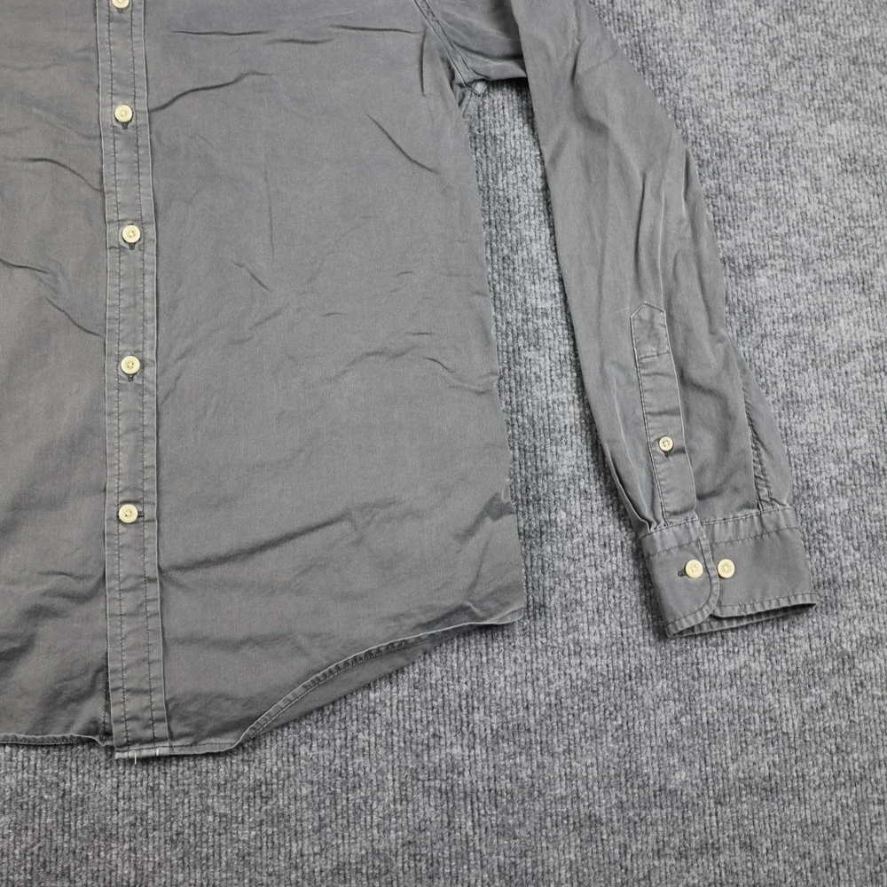 Banana Republic Shirt Mens Medium Gray Slim Fit‎ Long Sleeve Button Down Casual